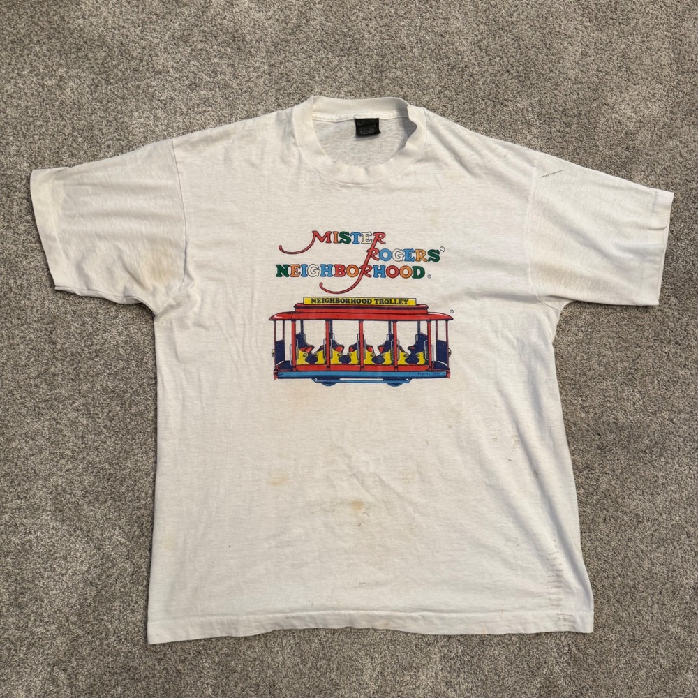 Vintage 1985 Mister Rogers Neighborhood T Shirt Screen Stars XL Single Stitch